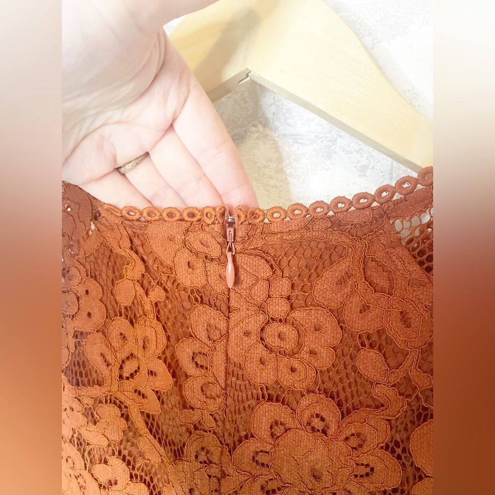 Blu Pepper Rust Colored Lace Fitted And Flare Dre… - image 5